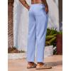 imageCOOFANDY Mens Linen Casual Pants Lightweight Drawstring Beach Pants Elastic Waist Cropped PantsBlue