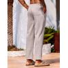 imageCOOFANDY Mens Linen Casual Pants Lightweight Drawstring Beach Pants Elastic Waist Cropped PantsChampagne