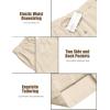 imageCOOFANDY Mens Linen Harem Capri Pants Casual Lightweight Drawstring Yoga Pants Baggy 34 Beach TrousersBeige