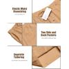 imageCOOFANDY Mens Linen Harem Capri Pants Casual Lightweight Drawstring Yoga Pants Baggy 34 Beach TrousersCamel