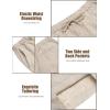 imageCOOFANDY Mens Linen Harem Capri Pants Casual Lightweight Drawstring Yoga Pants Baggy 34 Beach TrousersKhaki