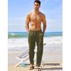imageCOOFANDY Mens Linen Harem Drawstring Pants Casual Elastic Waist Lightweight Trouser Hippie Summer Beach Yoga PantsArmy Green