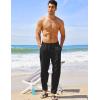 imageCOOFANDY Mens Linen Harem Drawstring Pants Casual Elastic Waist Lightweight Trouser Hippie Summer Beach Yoga PantsBlack