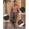 imageCOOFANDY Mens Linen Harem Drawstring Pants Casual Elastic Waist Lightweight Trouser Hippie Summer Beach Yoga PantsCoffee