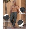 imageCOOFANDY Mens Linen Harem Drawstring Pants Casual Elastic Waist Lightweight Trouser Hippie Summer Beach Yoga PantsDark Grey