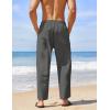 imageCOOFANDY Mens Linen Harem Drawstring Pants Casual Elastic Waist Lightweight Trouser Hippie Summer Beach Yoga PantsDark Grey