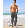 imageCOOFANDY Mens Linen Harem Drawstring Pants Casual Elastic Waist Lightweight Trouser Hippie Summer Beach Yoga PantsDark Grey