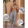 imageCOOFANDY Mens Linen Harem Drawstring Pants Casual Elastic Waist Lightweight Trouser Hippie Summer Beach Yoga PantsGrey