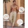imageCOOFANDY Mens Linen Harem Drawstring Pants Casual Elastic Waist Lightweight Trouser Hippie Summer Beach Yoga PantsKhaki