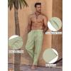 imageCOOFANDY Mens Linen Harem Drawstring Pants Casual Elastic Waist Lightweight Trouser Hippie Summer Beach Yoga PantsLight Green