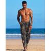 imageCOOFANDY Mens Linen Harem Drawstring Pants Casual Elastic Waist Lightweight Trouser Hippie Summer Beach Yoga PantsPat6