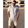 imageCOOFANDY Mens Linen Shorts Casual Drawstring Elastic Waist Lightweight Summer Vacation Beach ShortsLight Khaki