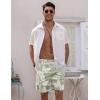imageCOOFANDY Mens Linen Shorts Elastic Waist Drawstring Casual Summer Beach ShortsAgreenpalm Leaf