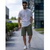 imageCOOFANDY Mens Linen Shorts Elastic Waist Drawstring Casual Summer Beach ShortsArmy Green