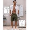 imageCOOFANDY Mens Linen Shorts Elastic Waist Drawstring Casual Summer Beach ShortsArmy Green