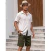 imageCOOFANDY Mens Linen Shorts Elastic Waist Drawstring Casual Summer Beach ShortsArmy Green