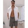 imageCOOFANDY Mens Linen Shorts Elastic Waist Drawstring Casual Summer Beach ShortsDark Grey