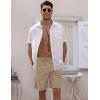 imageCOOFANDY Mens Linen Shorts Elastic Waist Drawstring Casual Summer Beach ShortsDark Khaki