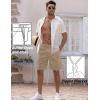 imageCOOFANDY Mens Linen Shorts Elastic Waist Drawstring Casual Summer Beach ShortsDark Khaki