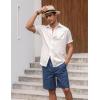 imageCOOFANDY Mens Linen Shorts Elastic Waist Drawstring Casual Summer Beach ShortsDenim Blue