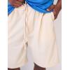 imageCOOFANDY Mens Linen Shorts Elastic Waist Drawstring Casual Summer Beach ShortsKhaki