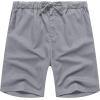 imageCOOFANDY Mens Linen Shorts Elastic Waist Drawstring Casual Summer Beach ShortsLight Gray