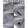 imageCOOFANDY Mens Linen Shorts Elastic Waist Drawstring Casual Summer Beach ShortsLight Gray