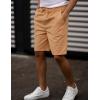 imageCOOFANDY Mens Linen Shorts Elastic Waist Drawstring Casual Summer Beach ShortsLight Tan
