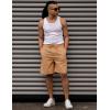 imageCOOFANDY Mens Linen Shorts Elastic Waist Drawstring Casual Summer Beach ShortsLight Tan
