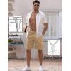 imageCOOFANDY Mens Linen Shorts Elastic Waist Drawstring Casual Summer Beach ShortsLight Tan