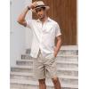 imageCOOFANDY Mens Linen Shorts Elastic Waist Drawstring Casual Summer Beach ShortsLinen Khaki