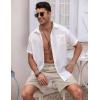 imageCOOFANDY Mens Linen Shorts Elastic Waist Drawstring Casual Summer Beach ShortsLinen Khaki