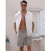 imageCOOFANDY Mens Linen Shorts Elastic Waist Drawstring Casual Summer Beach ShortsMedium Gray