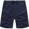 imageCOOFANDY Mens Linen Shorts Elastic Waist Drawstring Casual Summer Beach ShortsNavy Blue