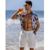 imageCOOFANDY Mens Linen Shorts Elastic Waist Drawstring Casual Summer Beach ShortsWhite