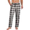 imageCOOFANDY Mens Plaid Casual Pants Soft Cotton Pajama Pants Drawstring Checkered Lounge Sweatpant with PocketsApricot Black White Plaid