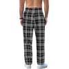 imageCOOFANDY Mens Plaid Casual Pants Soft Cotton Pajama Pants Drawstring Checkered Lounge Sweatpant with PocketsBlack White Grey Plaid