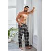 imageCOOFANDY Mens Plaid Casual Pants Soft Cotton Pajama Pants Drawstring Checkered Lounge Sweatpant with PocketsBlack White Grey Plaid
