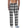 imageCOOFANDY Mens Plaid Casual Pants Soft Cotton Pajama Pants Drawstring Checkered Lounge Sweatpant with PocketsBlack White Plaid Heavyweight