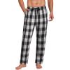 imageCOOFANDY Mens Plaid Casual Pants Soft Cotton Pajama Pants Drawstring Checkered Lounge Sweatpant with PocketsBlack White Plaid Heavyweight