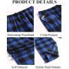 imageCOOFANDY Mens Plaid Casual Pants Soft Cotton Pajama Pants Drawstring Checkered Lounge Sweatpant with PocketsBlue Black Plaid