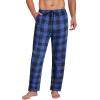imageCOOFANDY Mens Plaid Casual Pants Soft Cotton Pajama Pants Drawstring Checkered Lounge Sweatpant with PocketsBlue Black Plaid