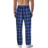 imageCOOFANDY Mens Plaid Casual Pants Soft Cotton Pajama Pants Drawstring Checkered Lounge Sweatpant with PocketsBlue Black Plaid