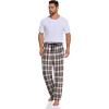 imageCOOFANDY Mens Plaid Casual Pants Soft Cotton Pajama Pants Drawstring Checkered Lounge Sweatpant with PocketsBrown Black White Plaid