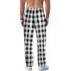 imageCOOFANDY Mens Plaid Casual Pants Soft Cotton Pajama Pants Drawstring Checkered Lounge Sweatpant with PocketsGray Black White Plaid
