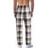 imageCOOFANDY Mens Plaid Casual Pants Soft Cotton Pajama Pants Drawstring Checkered Lounge Sweatpant with PocketsKhaki Black White Plaid Heavyweight