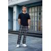 imageCOOFANDY Mens Plaid Casual Pants Soft Cotton Pajama Pants Drawstring Checkered Lounge Sweatpant with PocketsNavy Plaid