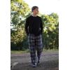 imageCOOFANDY Mens Plaid Casual Pants Soft Cotton Pajama Pants Drawstring Checkered Lounge Sweatpant with PocketsNavy Plaid