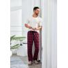 imageCOOFANDY Mens Plaid Casual Pants Soft Cotton Pajama Pants Drawstring Checkered Lounge Sweatpant with PocketsNavy Red Plaid