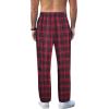 imageCOOFANDY Mens Plaid Casual Pants Soft Cotton Pajama Pants Drawstring Checkered Lounge Sweatpant with PocketsNavy Red Plaid